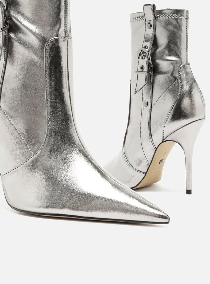 Bota Prata Salto Fino Alto 