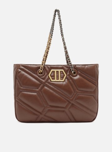 Bolsa Shopping Marrom Couro Emma Grande