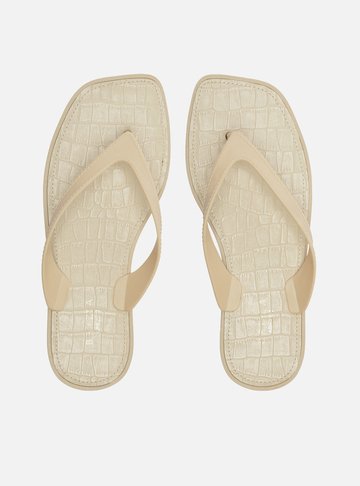 Chinelo de Dedo Branco Croco Rivieira Square