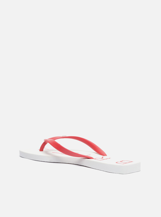 Chinelo de Dedo Branco Tira Vermelha Brizza