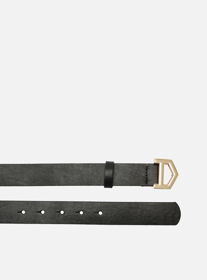 Cinto Preto Couro Fivela Metal A