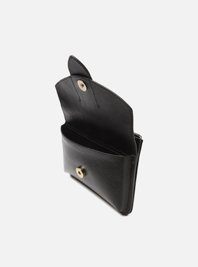 Mini Bolsa Preta Couro Mel Porta-Celular