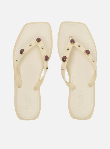 Arezzo — Chinelo de Dedo Branca Bico Quadrado Brizza