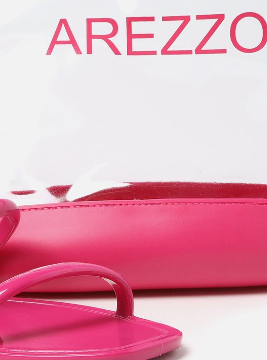 Kit Rasteira Rosa Brilho e Bag Transparente Brizza
