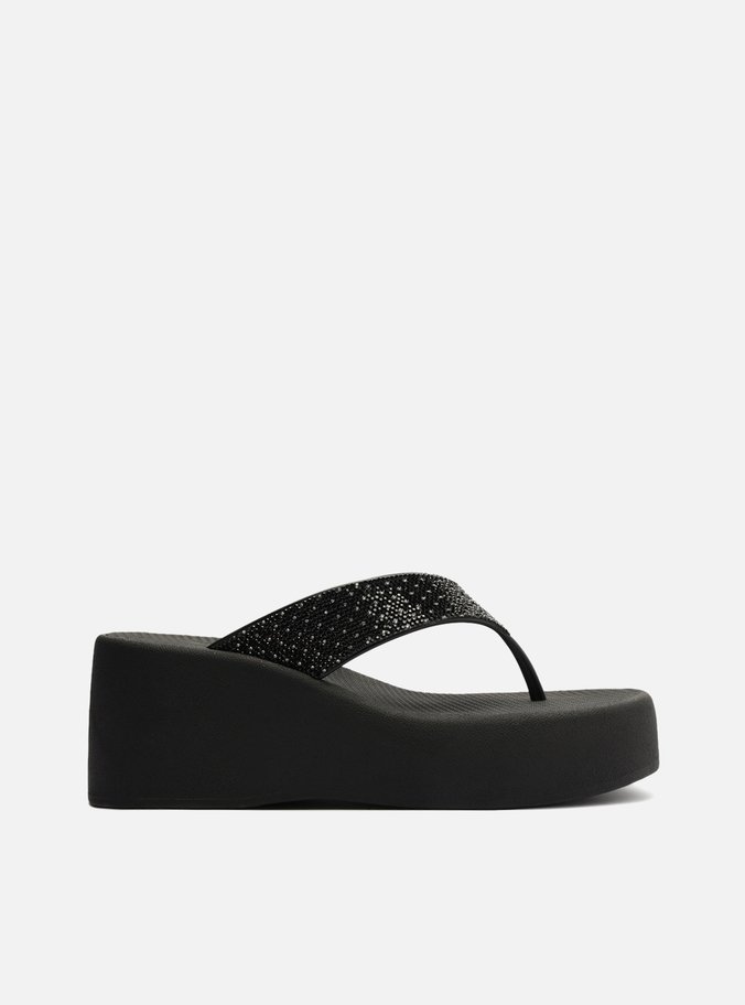 Tamanco Preto Flatform Brilho
