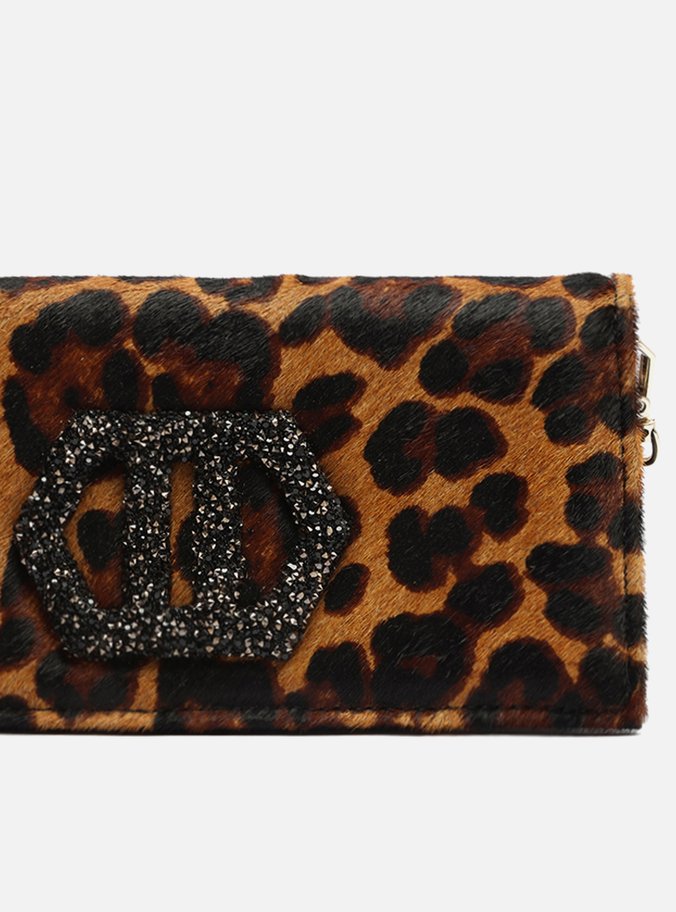 Bolsa Clutch Animal Print Pelo Luana Pequena Brilho