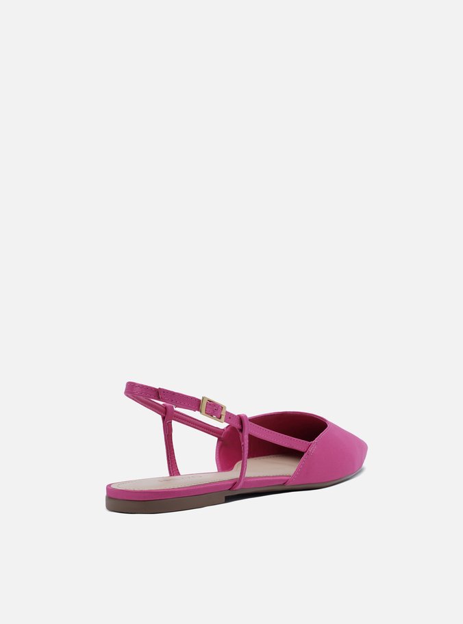 Sapatilha Rosa Tecido Bico Fino