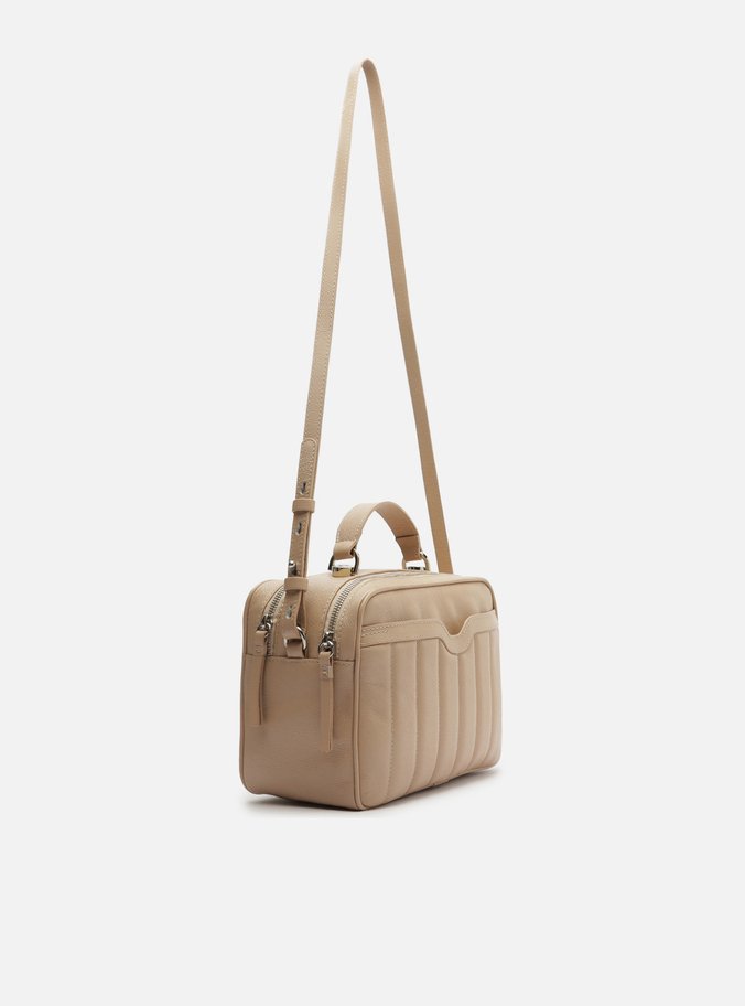 Bolsa Tiracolo Bege Couro Francine Média