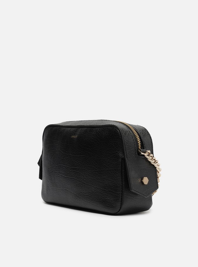 Bolsa Tiracolo Preta Couro Abraccio 2.0 Pequena
