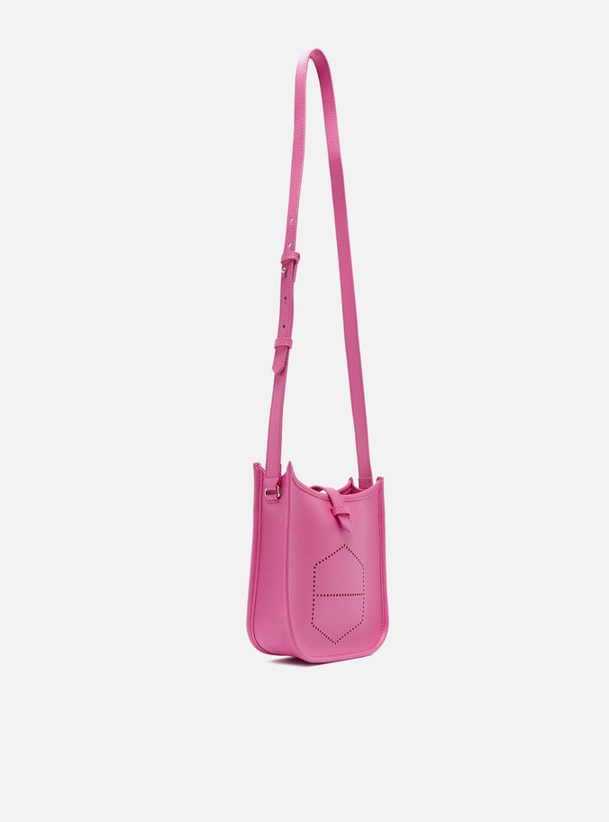 Bolsa Tiracolo Rosa Média Logo Perfurado