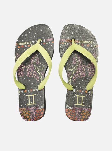 Chinelo de Dedo Amarelo Gêmeos Signos Brizza