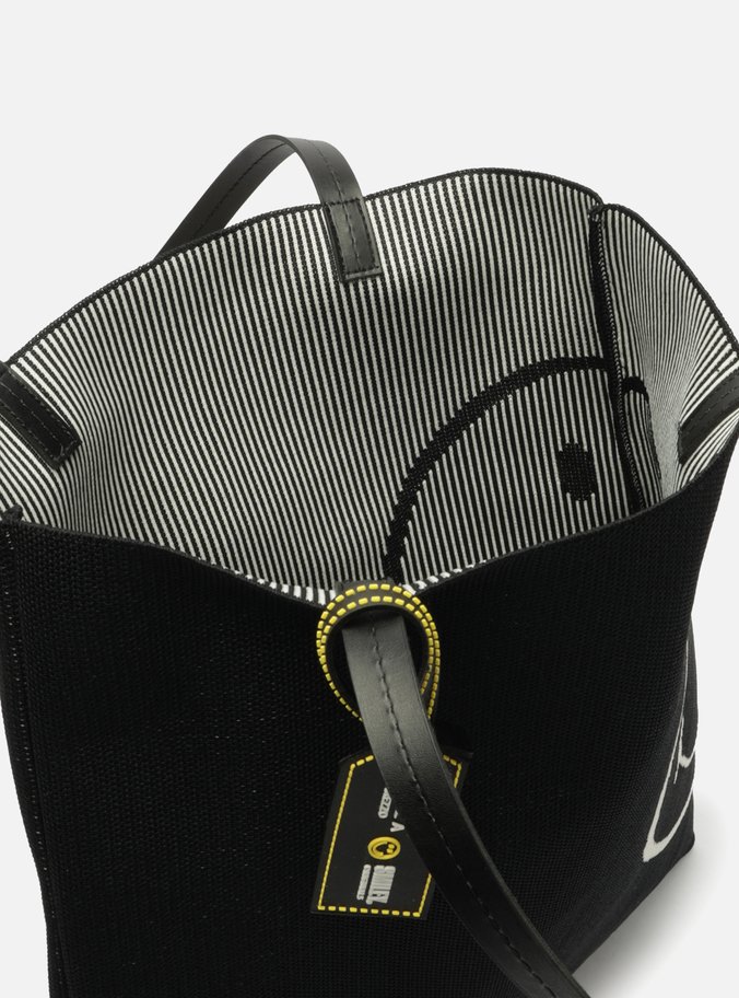 Bolsa Shopping Preta Crochê Rio Grande Smiley