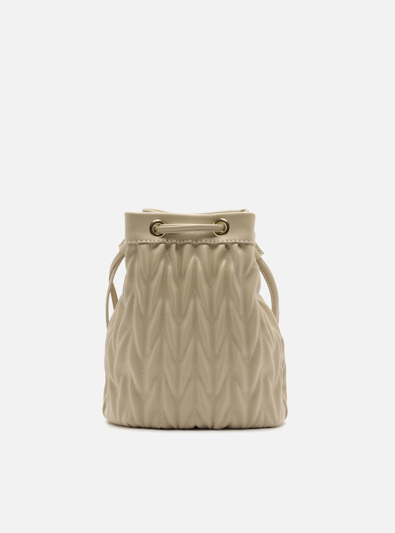 Bolsa Bucket Nude Pequena Tressê — foto 3