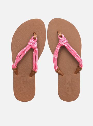 Chinelo de Dedo Marrom Essential Cordão Rosa