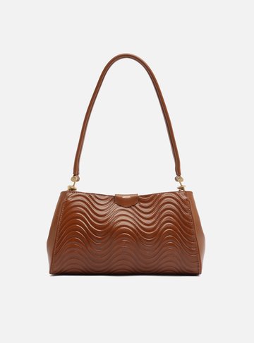 Bolsa Shoulder Marrom Couro Wave Média
