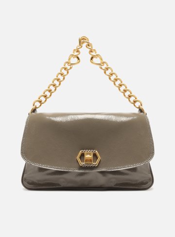 Bolsa Tiracolo Cinza Couro Amélia Grande