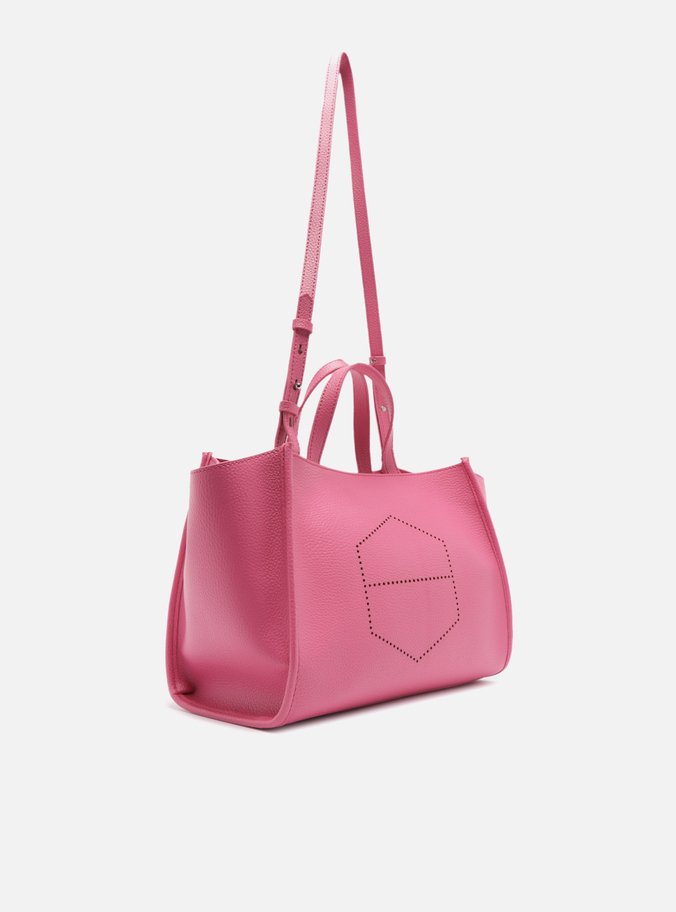 Bolsa Tote Rosa Grande Logo Perfurado