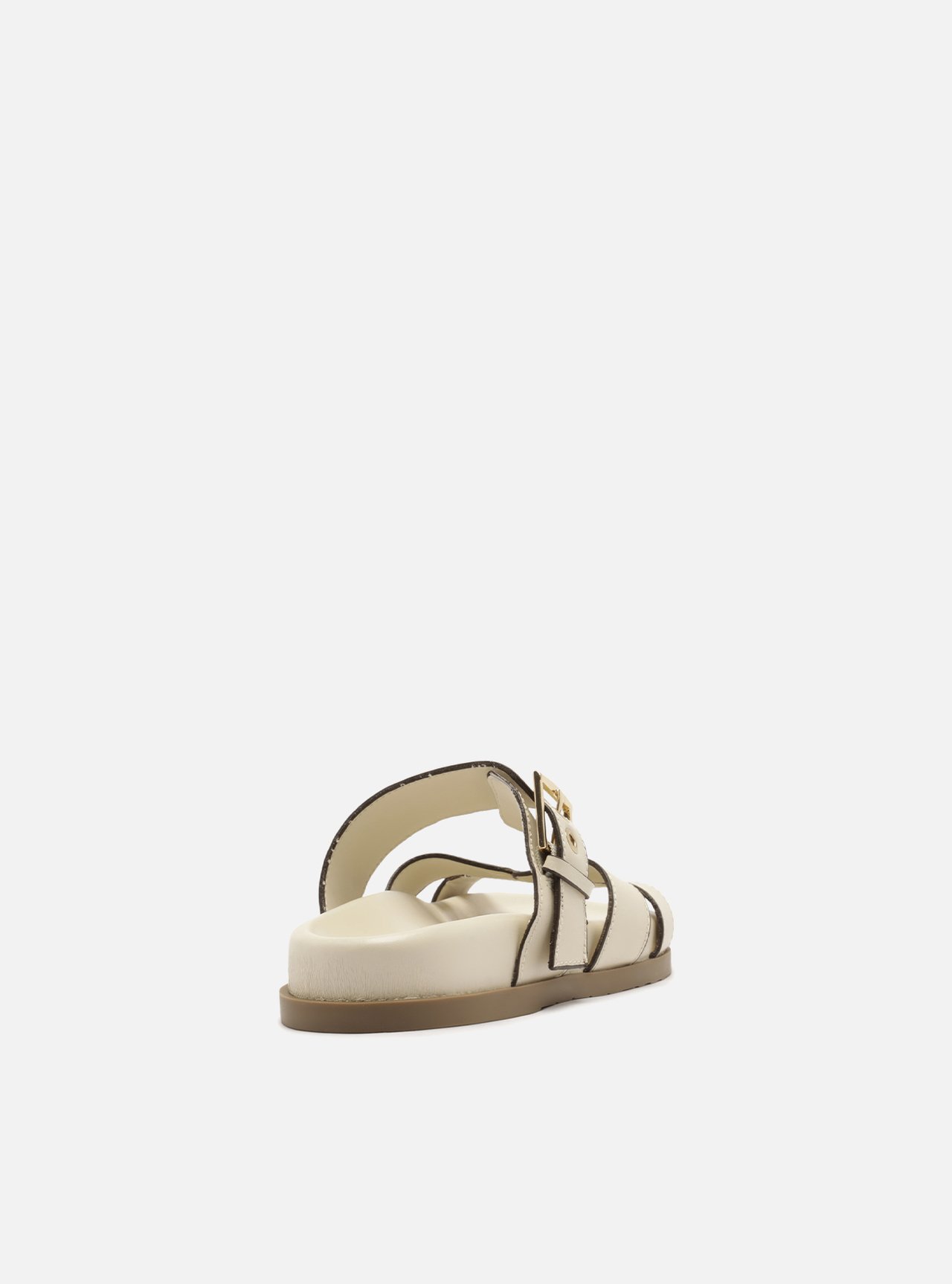 Sandália Rasteira Off-White Couro Fivela — foto 3
