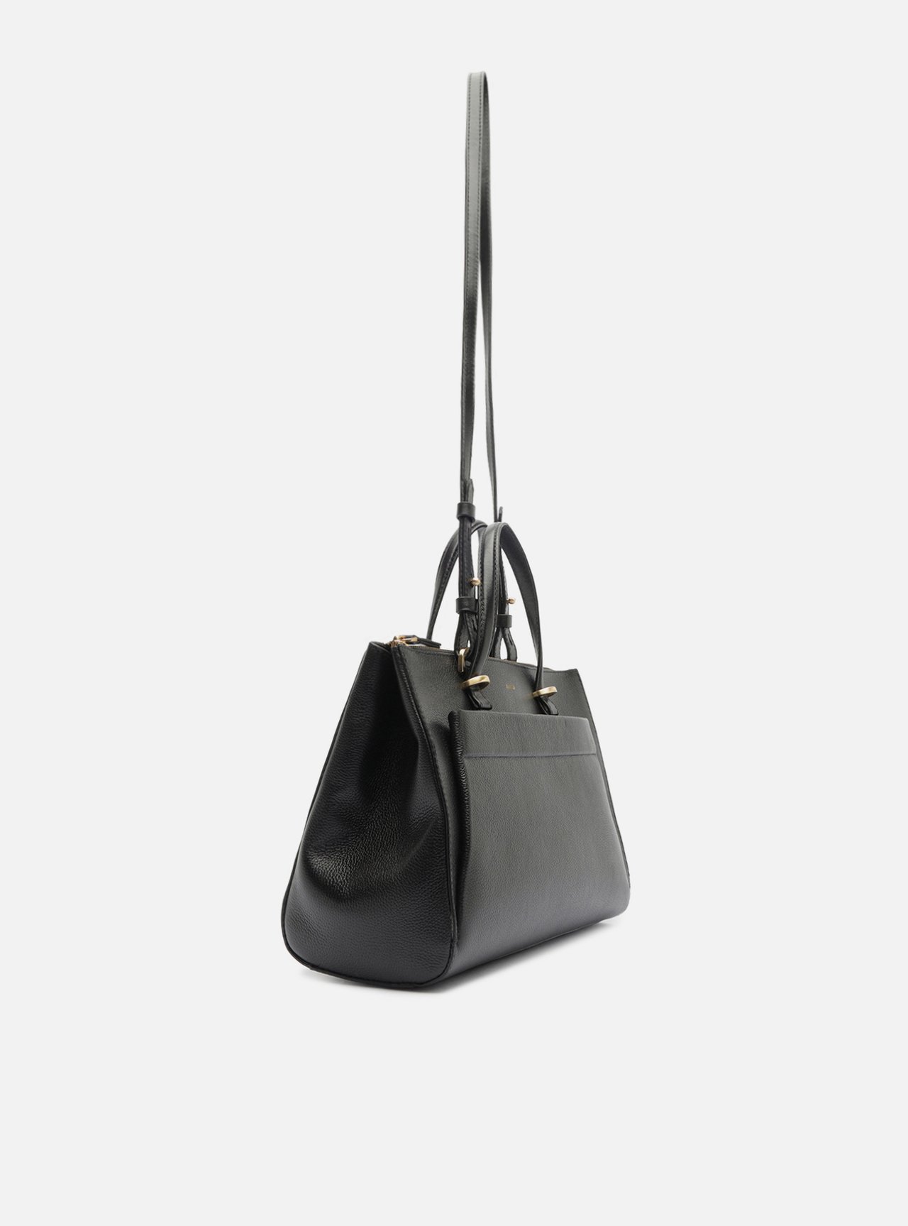 Bolsa Tote Preta Couro Grande — foto 5