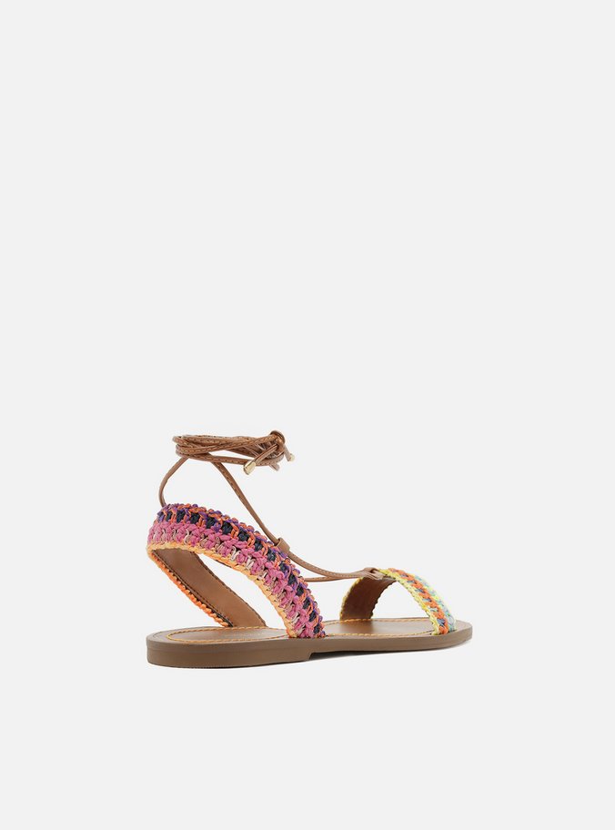 Sandália Crochê Multicolorida Amarração