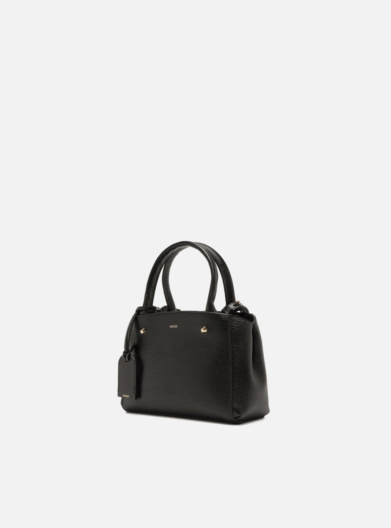 Bolsa Tote Preta Couro Bella Pequena — foto 2
