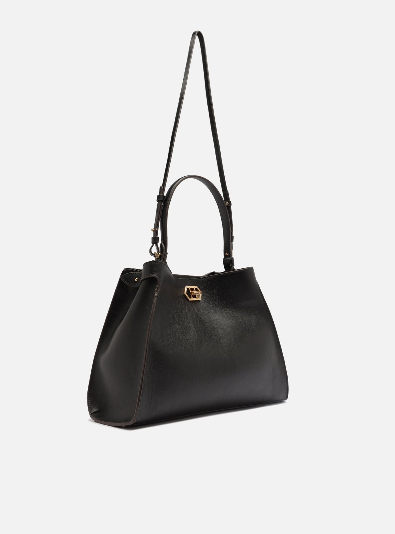 Bolsa Tote Preta Couro Grande — foto 5