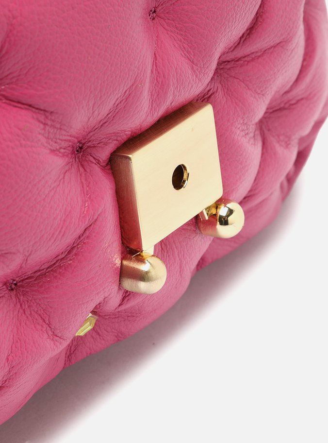 Bolsa Tiracolo Rosa Couro Mizz Stones Pequena