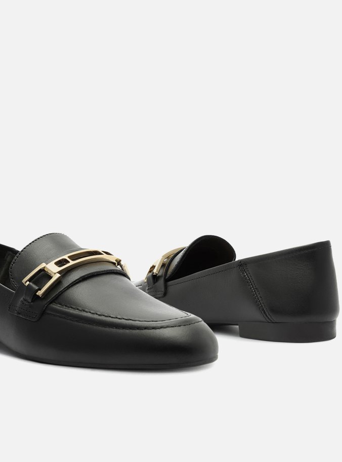 Mocassim Preto Salto Rasteiro