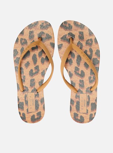 Chinelo de Dedo Marrom Animal Print Essential