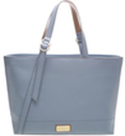 Bolsa Shopping Grande Basílica Alça Ajustável Crystal Blue/Nude Vintage