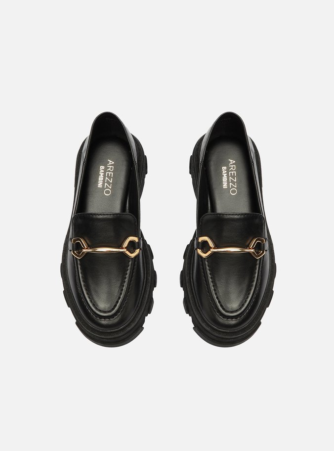 Mocassim Infantil Preto Tratorado Bridão Bambini