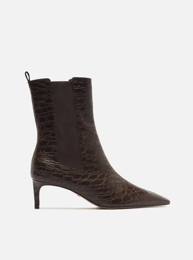 Bota Preta Cano Médio Salto Alto Fino