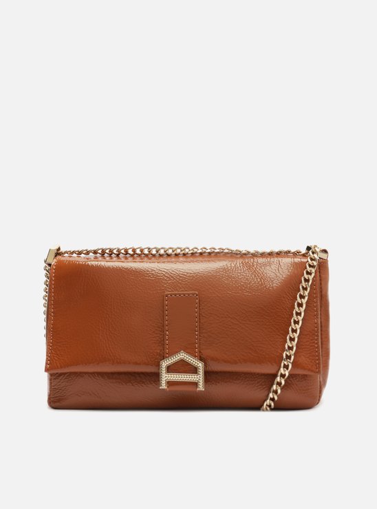 Bolsa Tiracolo Marrom Couro Média Gisele Corrente
