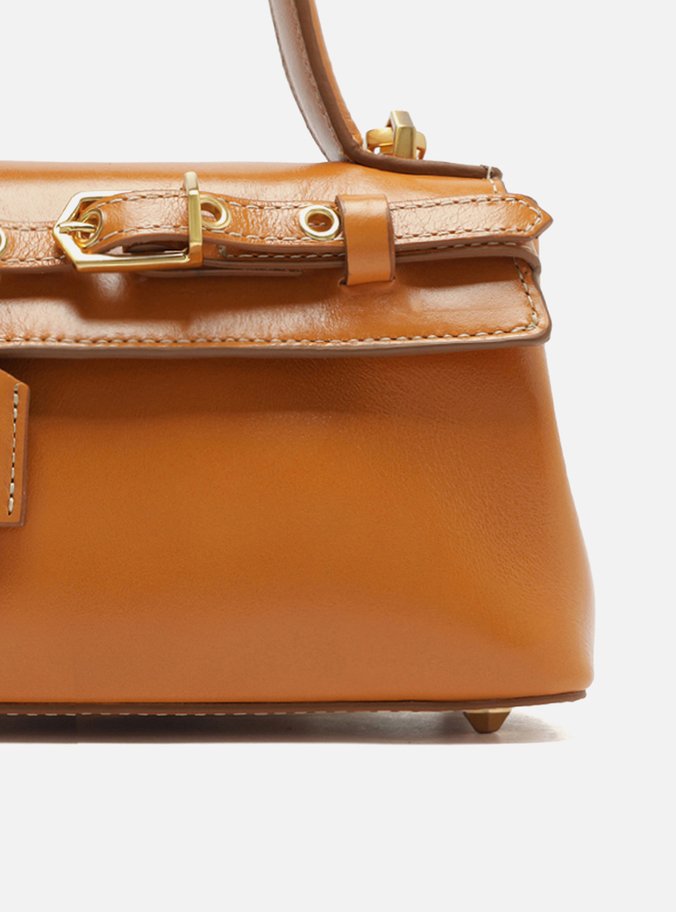 Tiracolo Caramelo Couro Pequena Bag Charm Victória