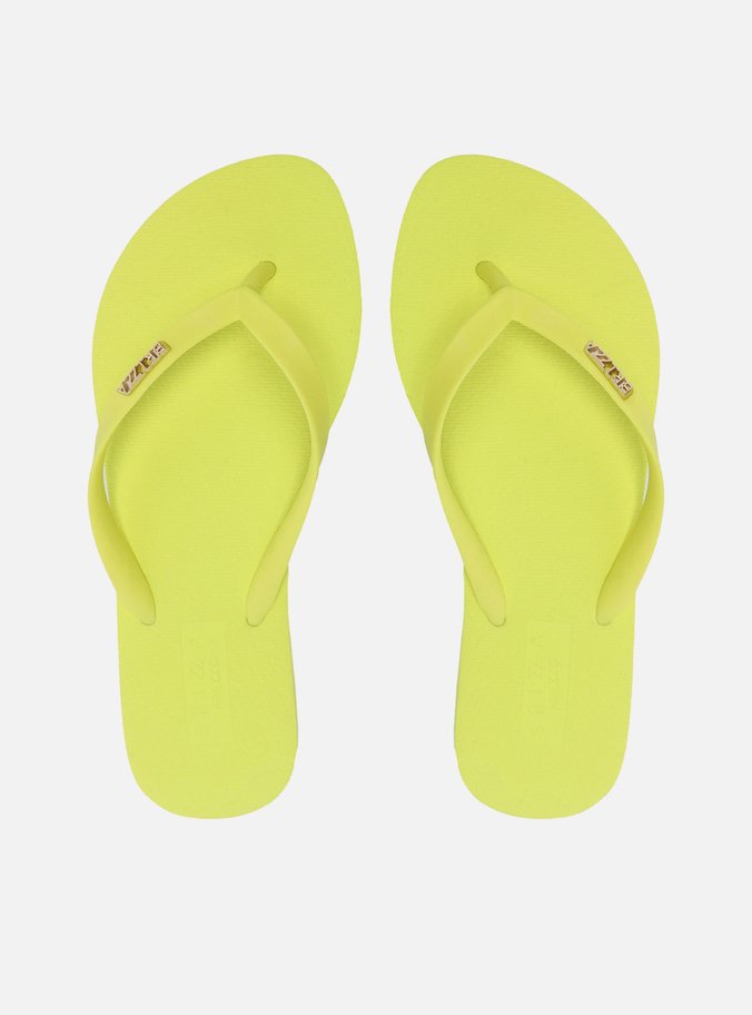 Chinelo de Dedo Amarelo Tiras Textura Brizza