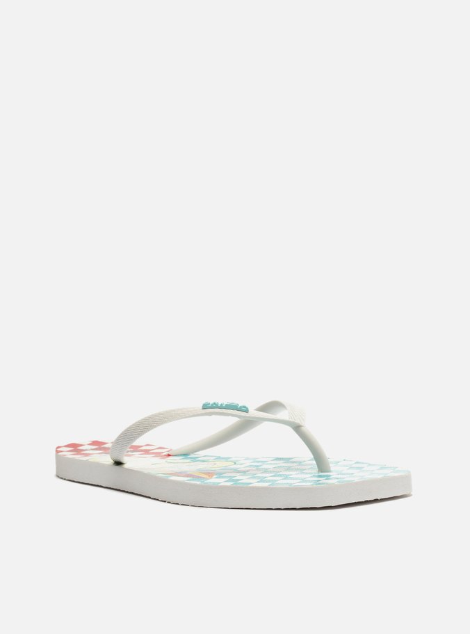 Chinelo de Dedo Estampado Multicolorido Square Brizza