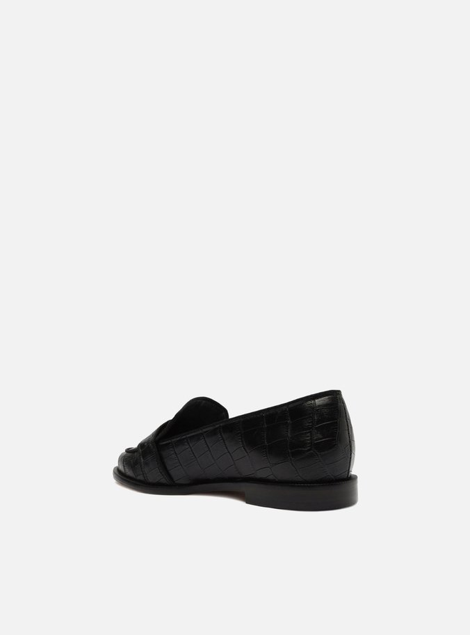 Mocassim Preto Croco Uptown
