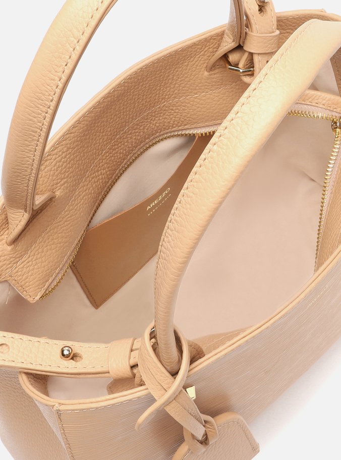 Bolsa Tote Nude Couro Bella Média True Sand