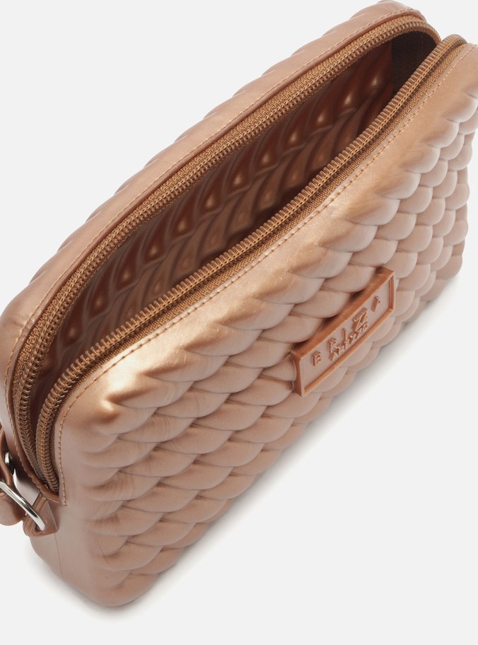 Clutch Marrom Metalizada Alça Marrocos
