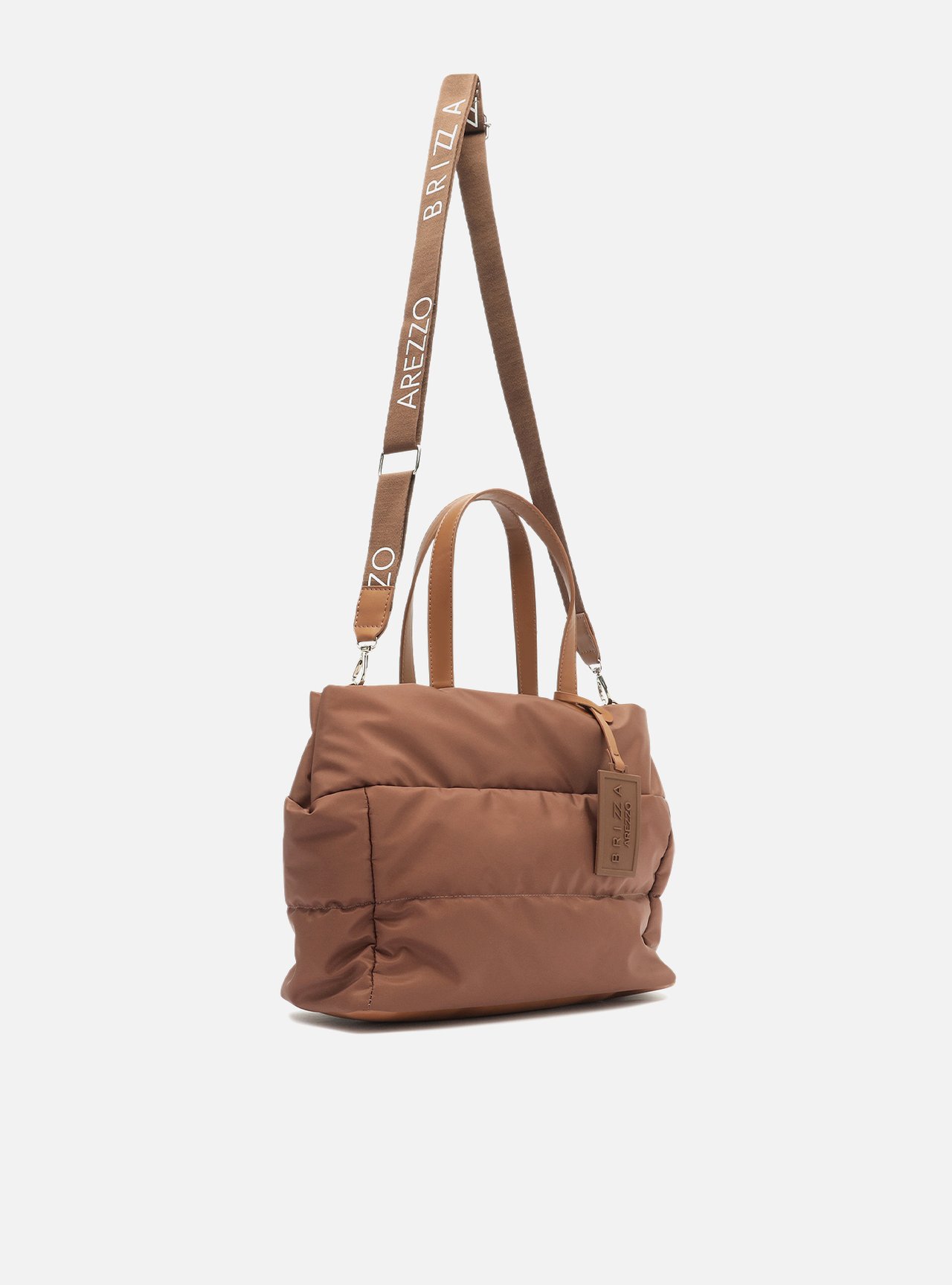 Bolsa Shopping Marrom Nylon Média — foto 5