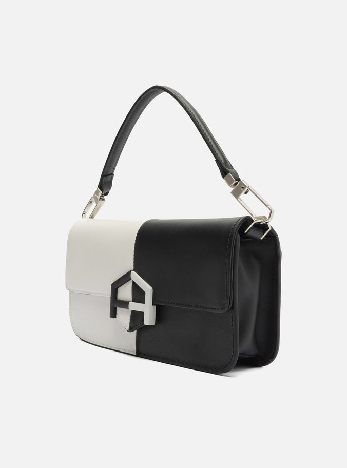 Bolsa Tiracolo Preta Couro A001 Duo Média