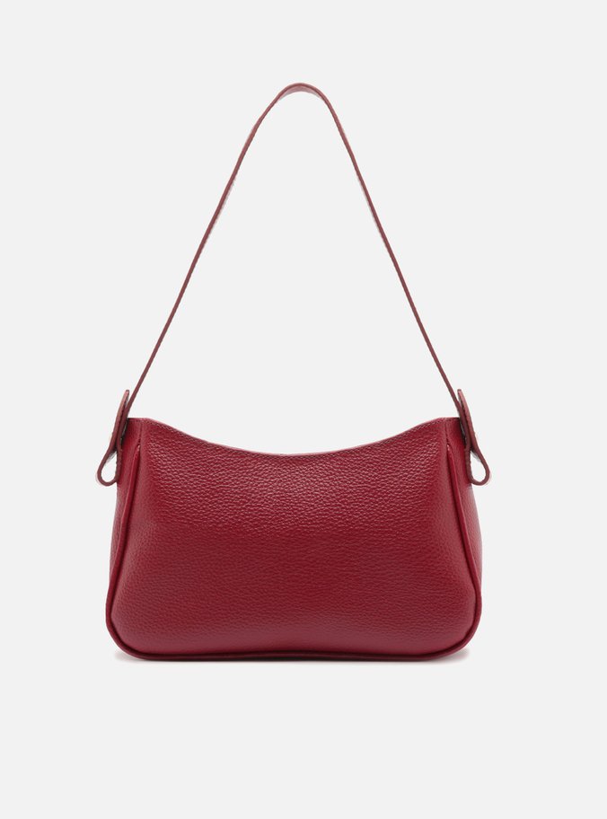 Bolsa Shoulder Bordô Média Detalhe Camurça