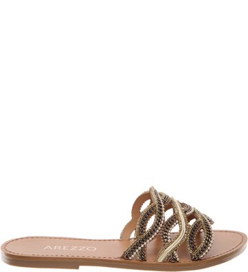 Chinelo Strass Ouro Velho