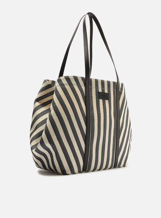 Bolsa Shopping Grande Preto Listras