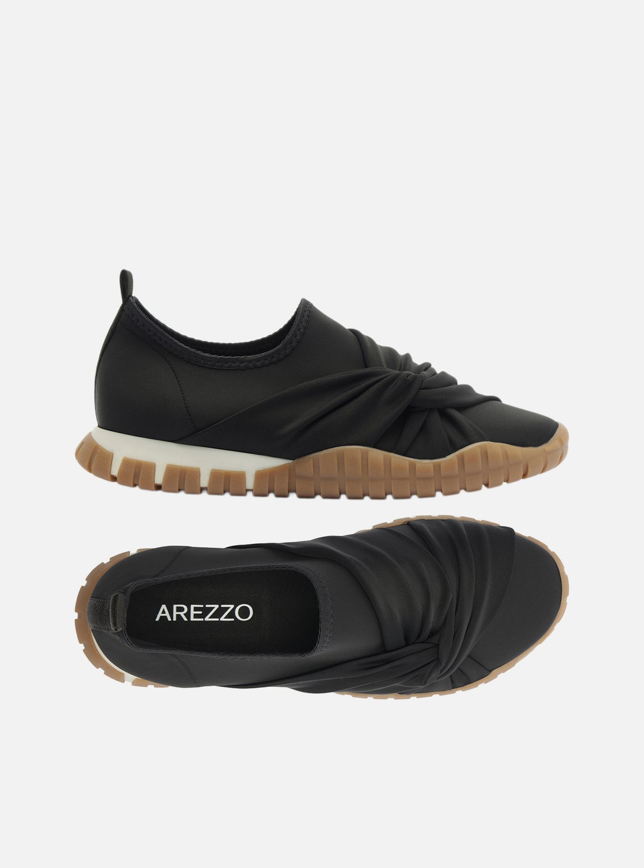 Tênis Slip On Preto Tecido Sola Emborrachada — foto 5