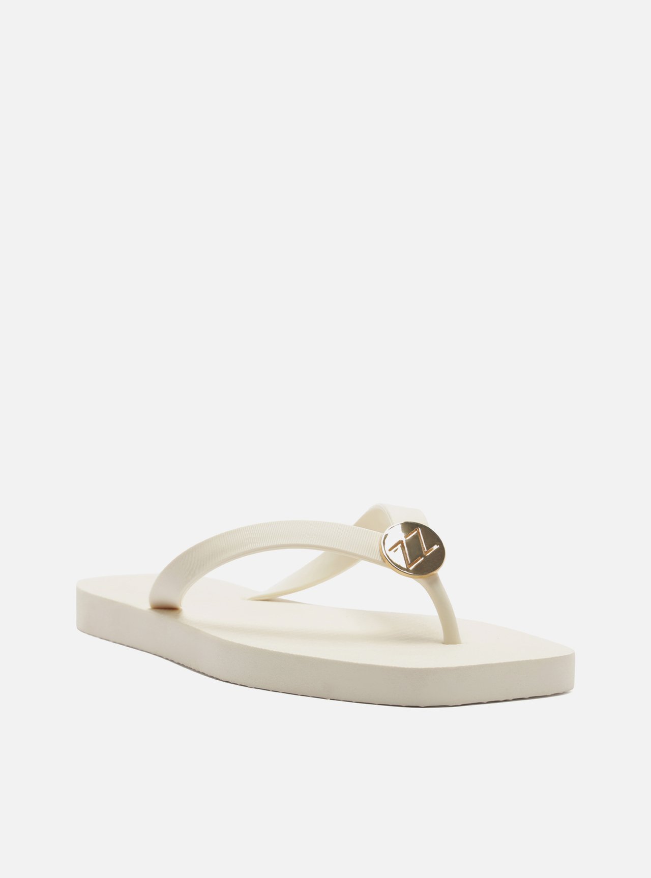 Chinelo Branco Essential Metal ZZ Bico Quadrado — foto 2