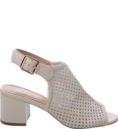 Sandália Couro Trama Off White