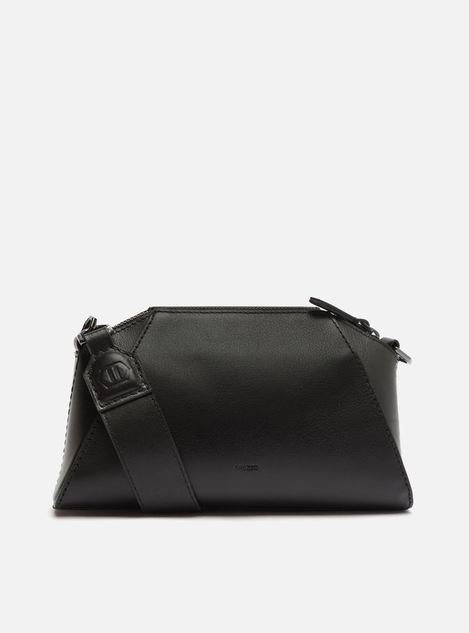 Bolsa Tiracolo Preta Couro Sporty Club Pequena