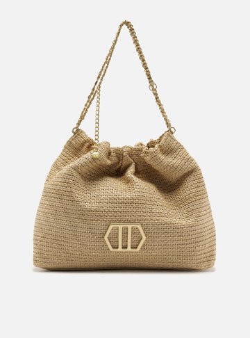 Arezzo — Bolsa Hobo Bege Palha Esther Grande