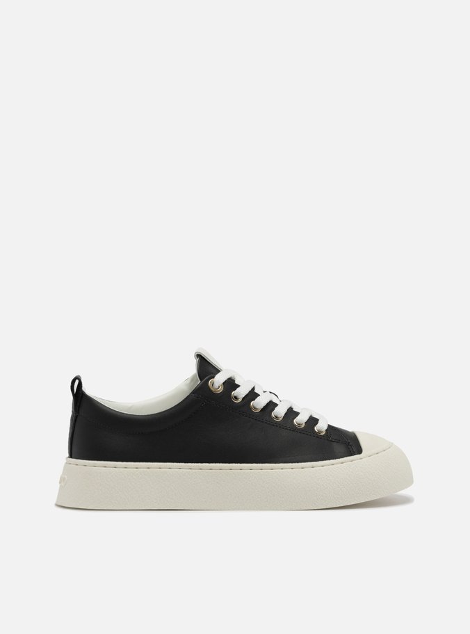 Tênis Preto Couro Amarração Casual